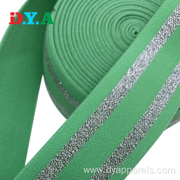 Nylon Glitter Silver Lurex Elastic Webbing For Dresses